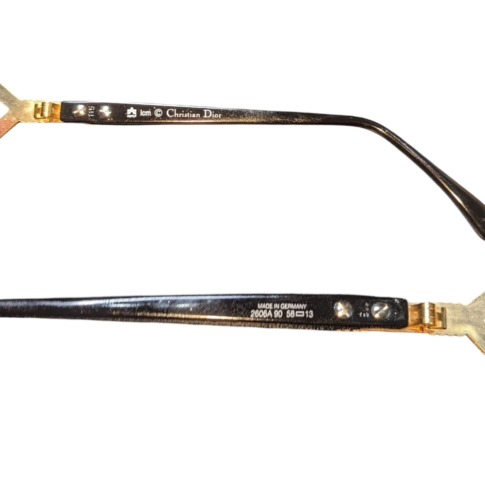 Dior | Vintage Y2K Black Burgundy Marbled Oversized Women's Sunglasses 90-58-13 - Picture 4 of 4